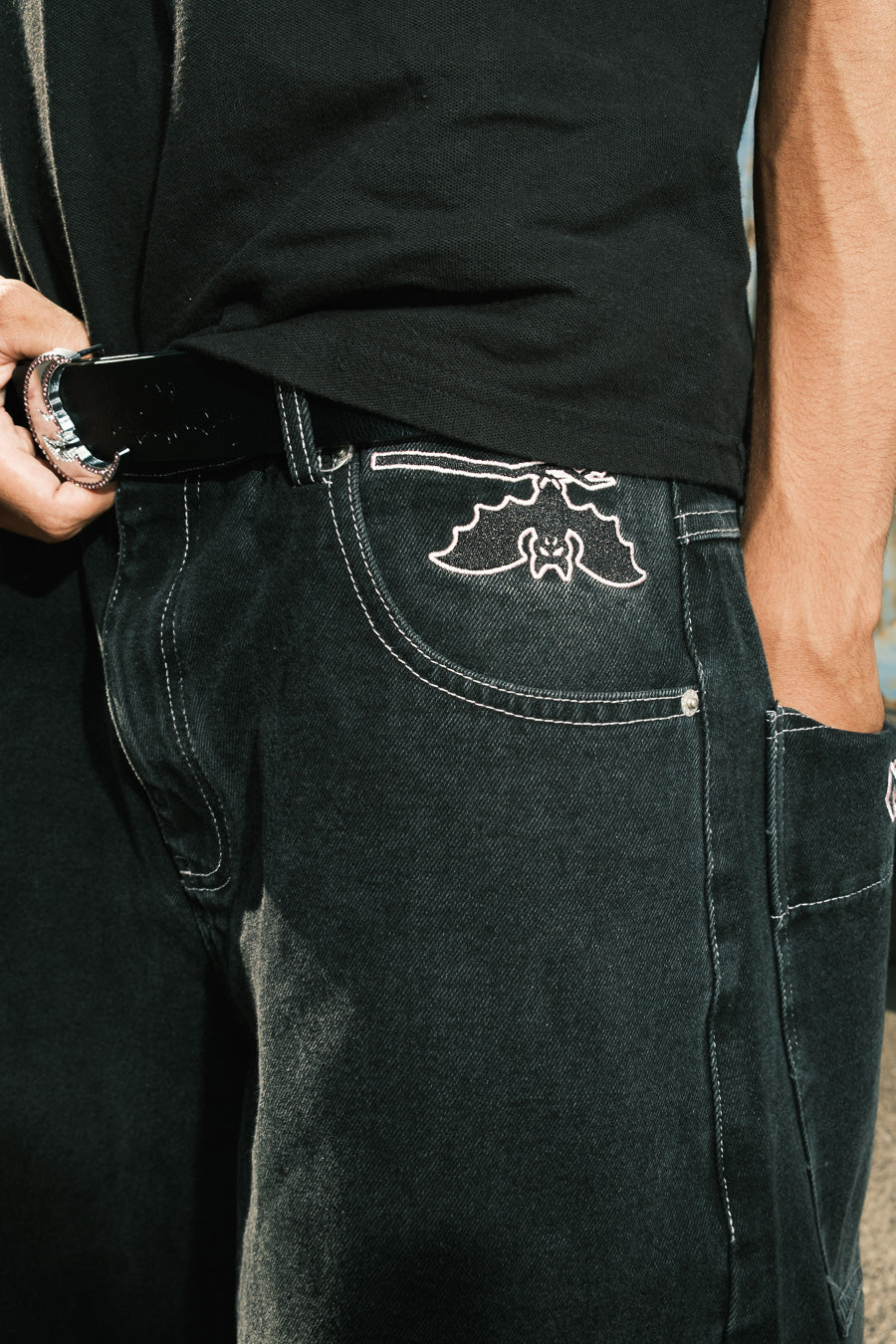MOON HUNT - Light Pink Washed - Baggy Jeans