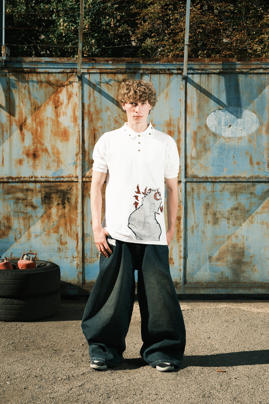 HAZE - Navy Mud Wash - Baggy Jeans