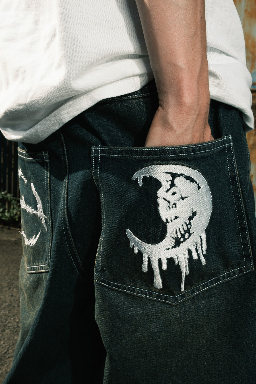 HAZE - Navy Mud Wash - Baggy Jeans