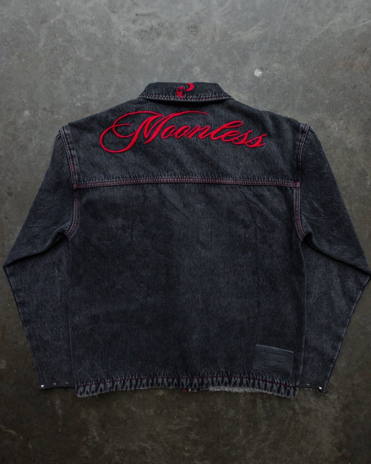 RED - SANS LUMIERE PERSISTANT - Studded Contrast Denim - Clip Jacket