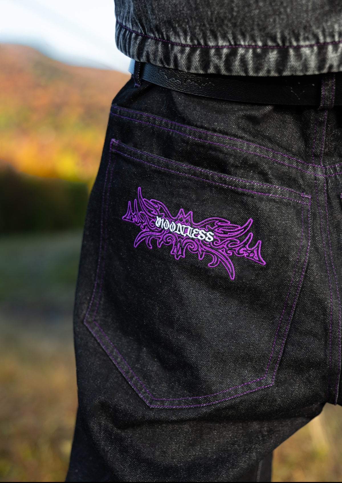 MINUTE - Purple Raw Denim - Baggy Jeans