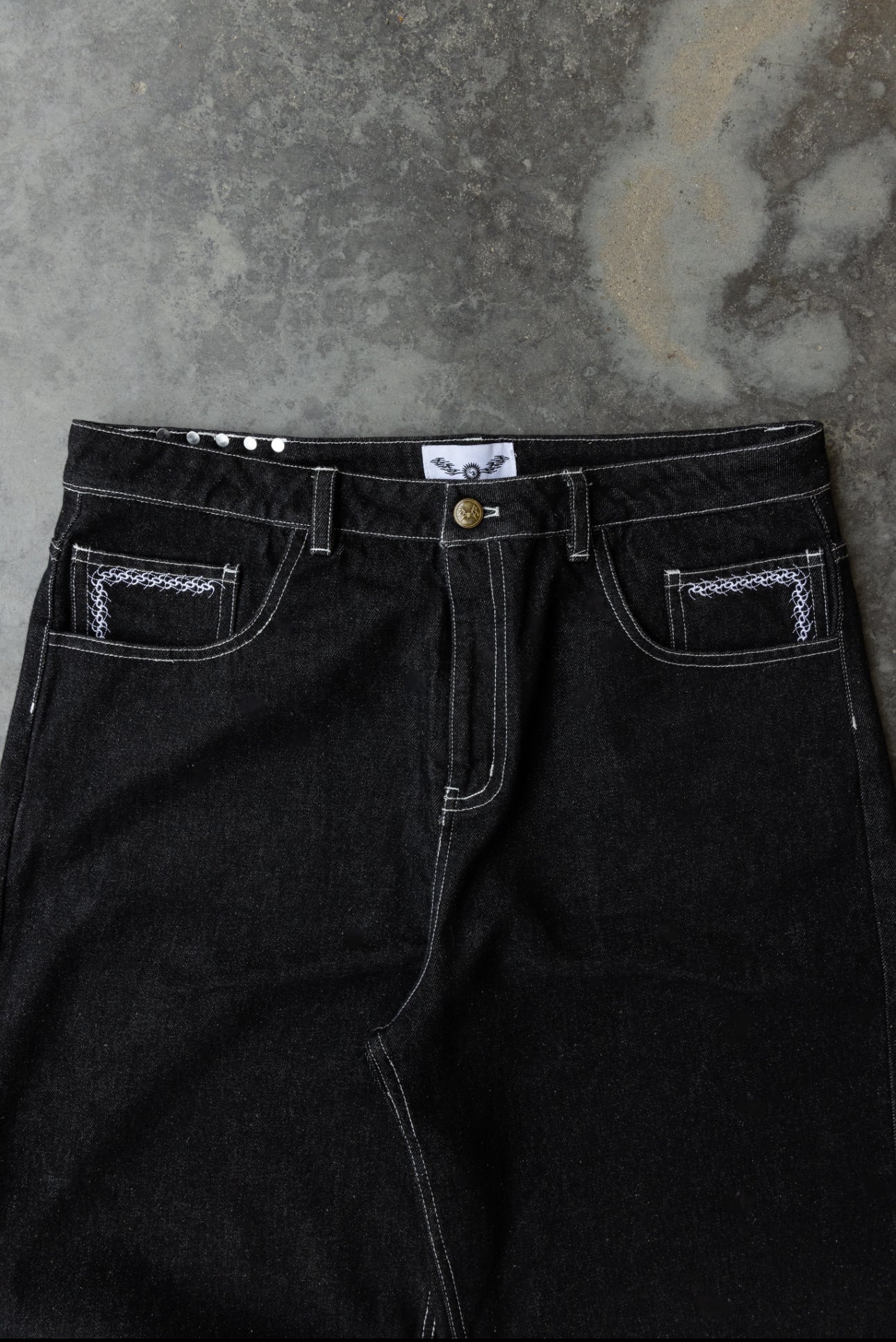 MINUTE - Raw Black Denim - Baggy Jeans
