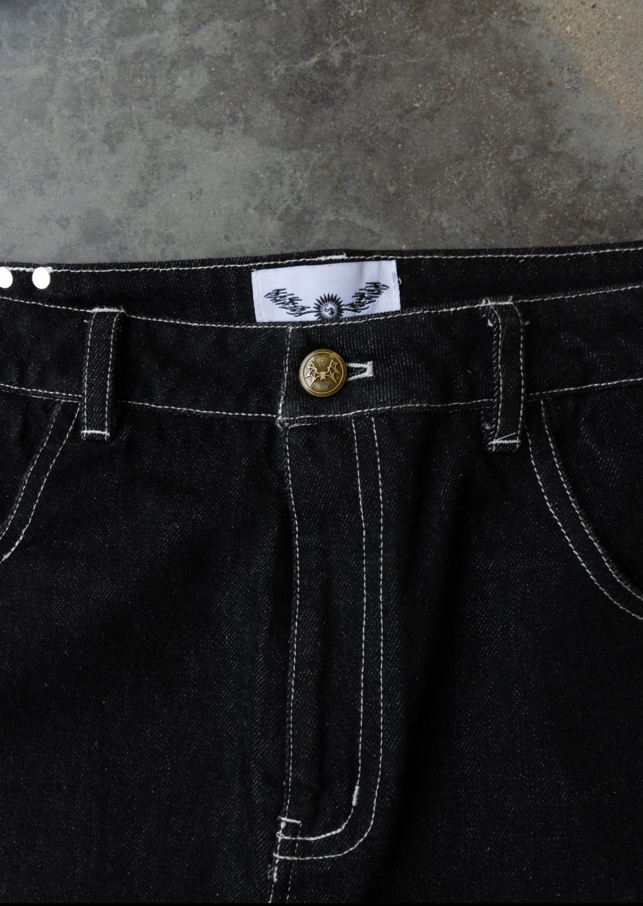 MINUTE - Raw Black Denim - Baggy Jeans