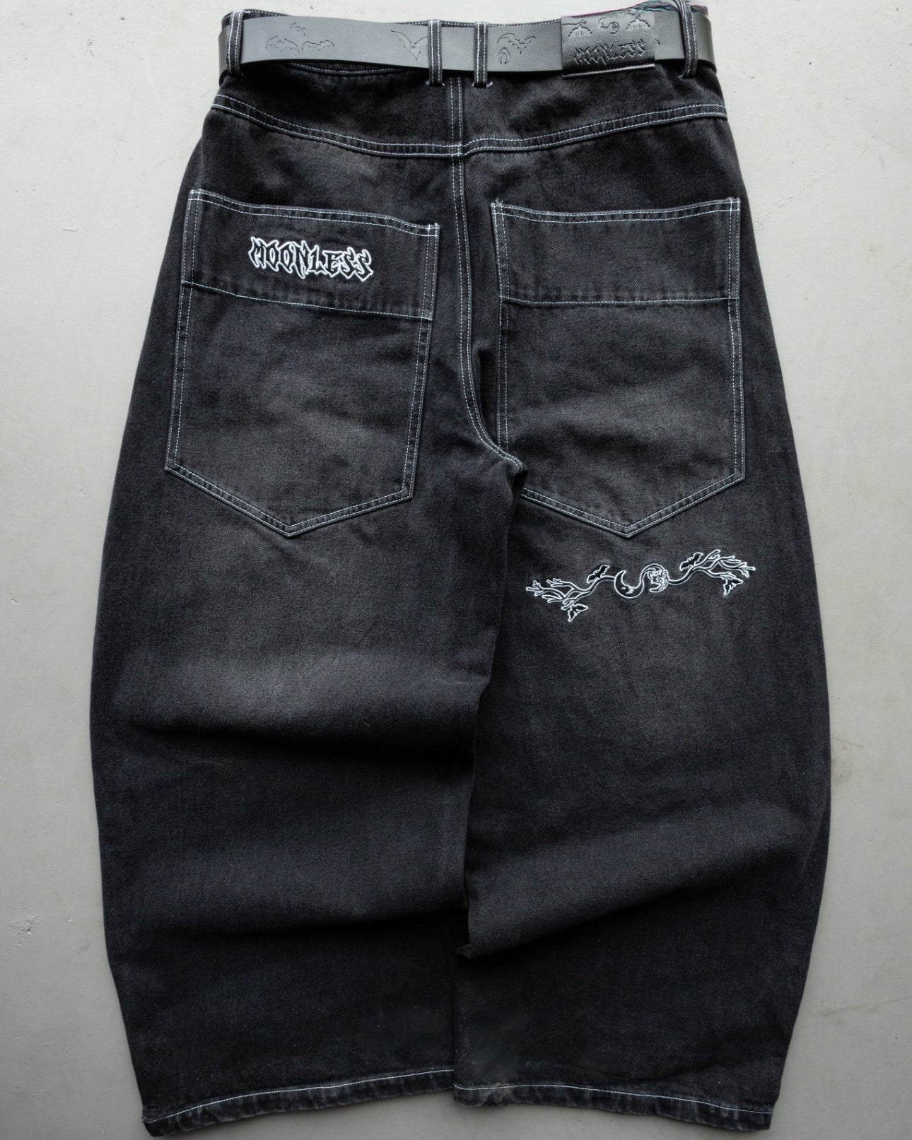 BLACK AND WHITE/LIGHT BLUE ACCENTS Moon Hunt - Baggy Pants