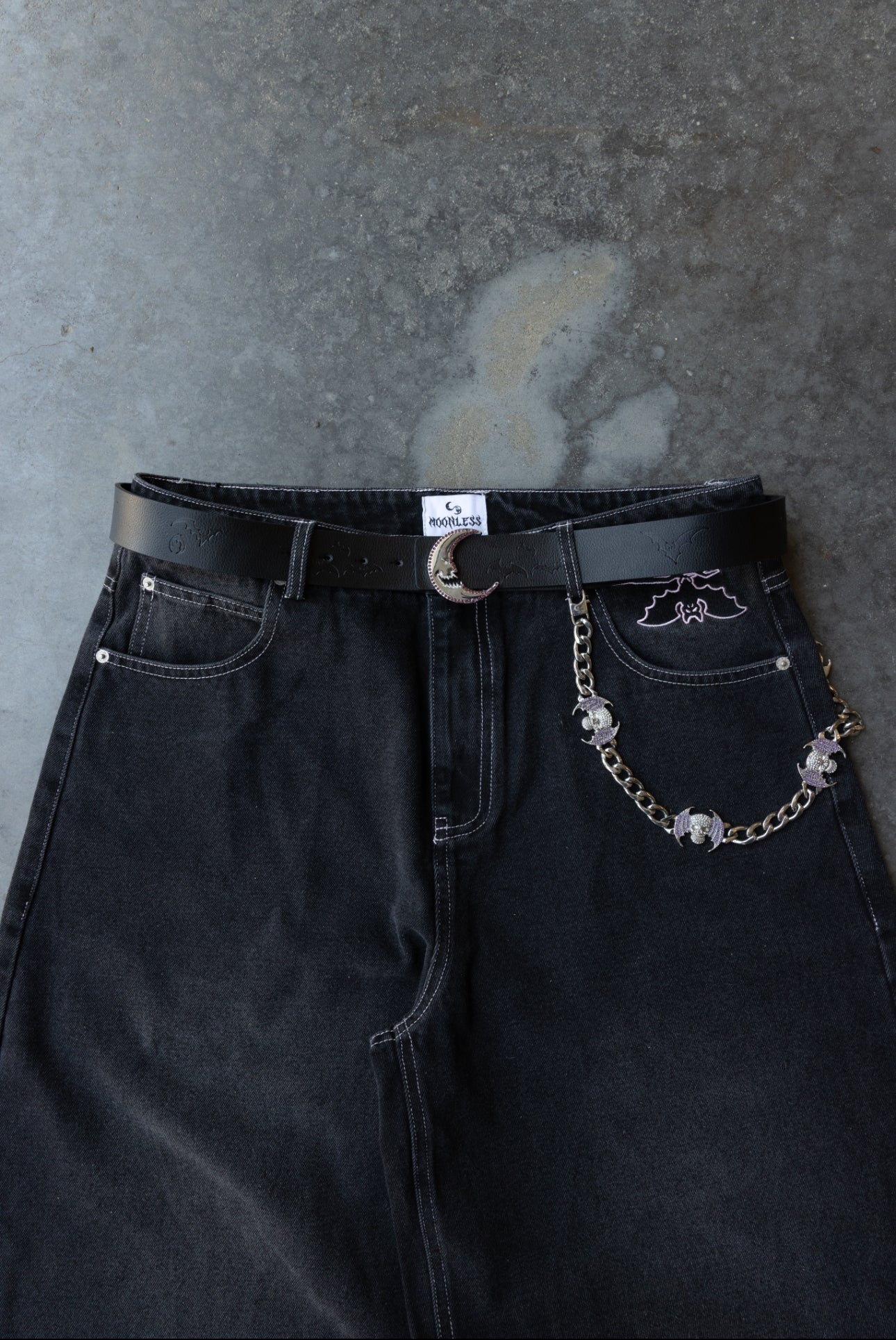 MOON HUNT - Light Pink Washed - Baggy Jeans