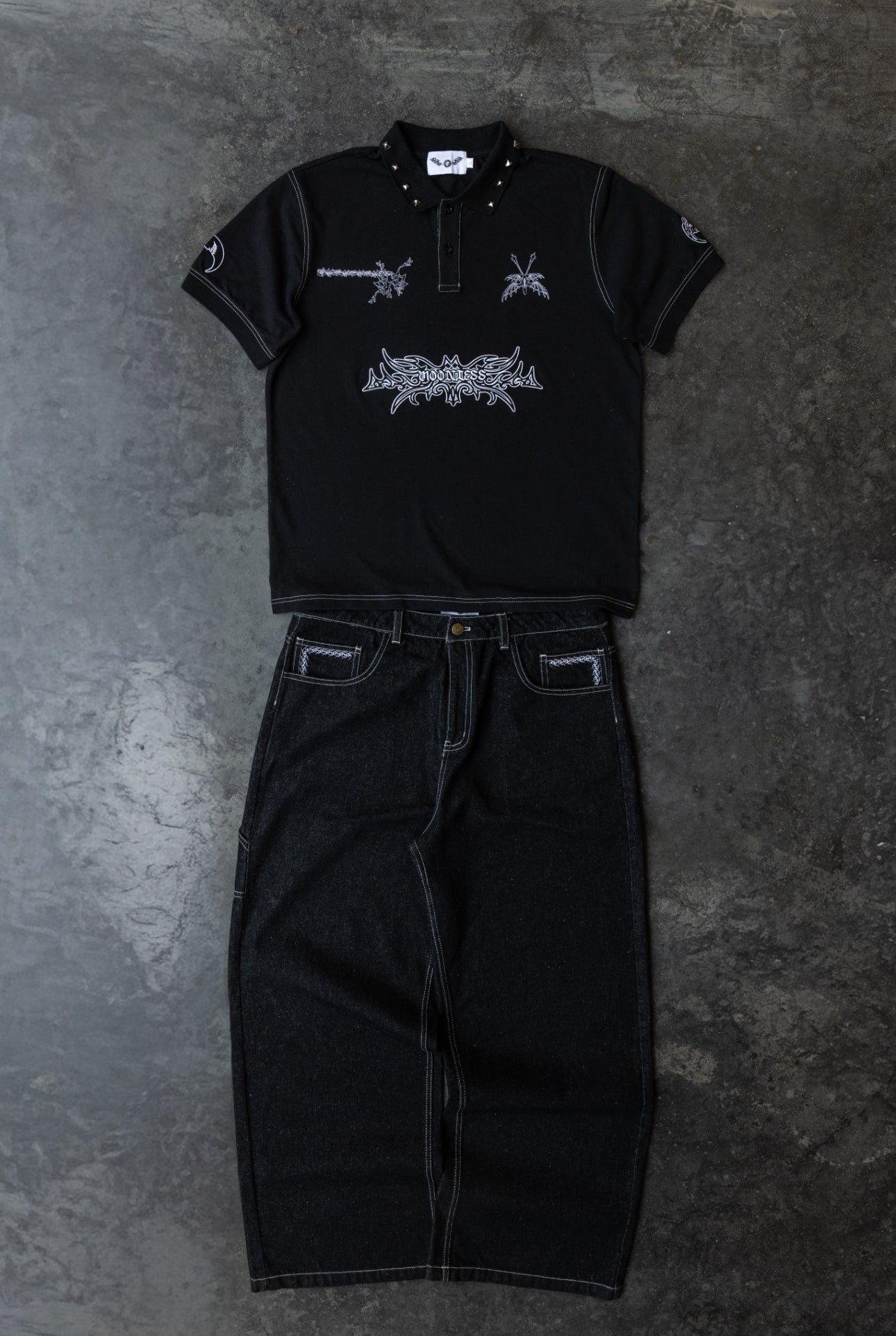 MINUTE - Raw Black Denim - Baggy Jeans