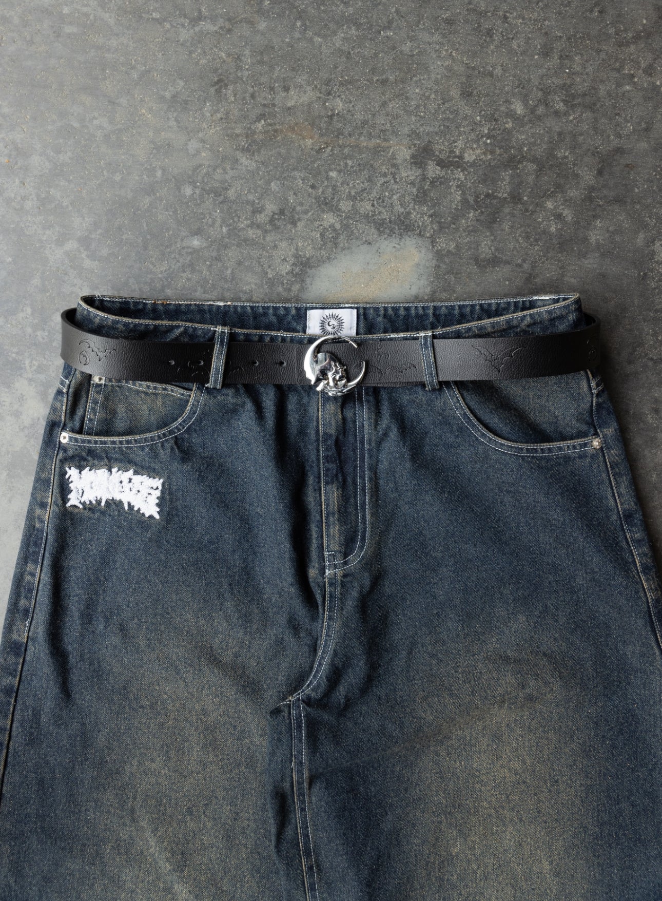 HAZE - Navy Mud Wash - Baggy Jeans