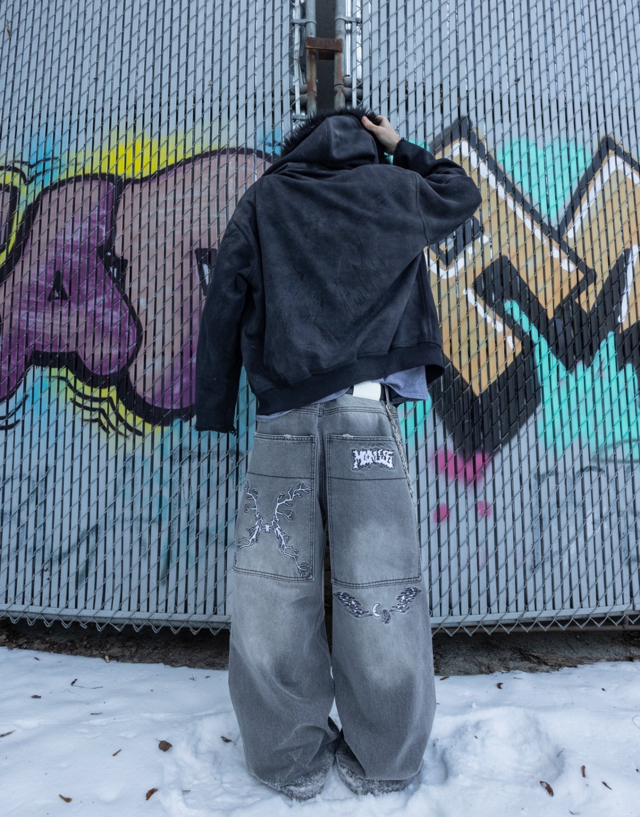GREY NEW WORLD WIDELEG Baggy jeans