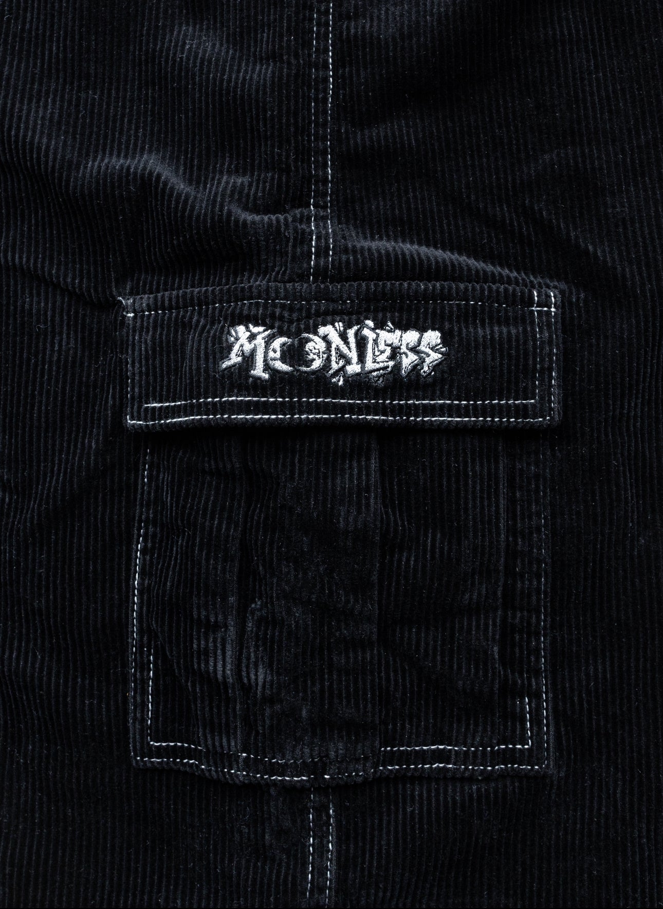 CORDUROY. Black Baggy Cargo Pants