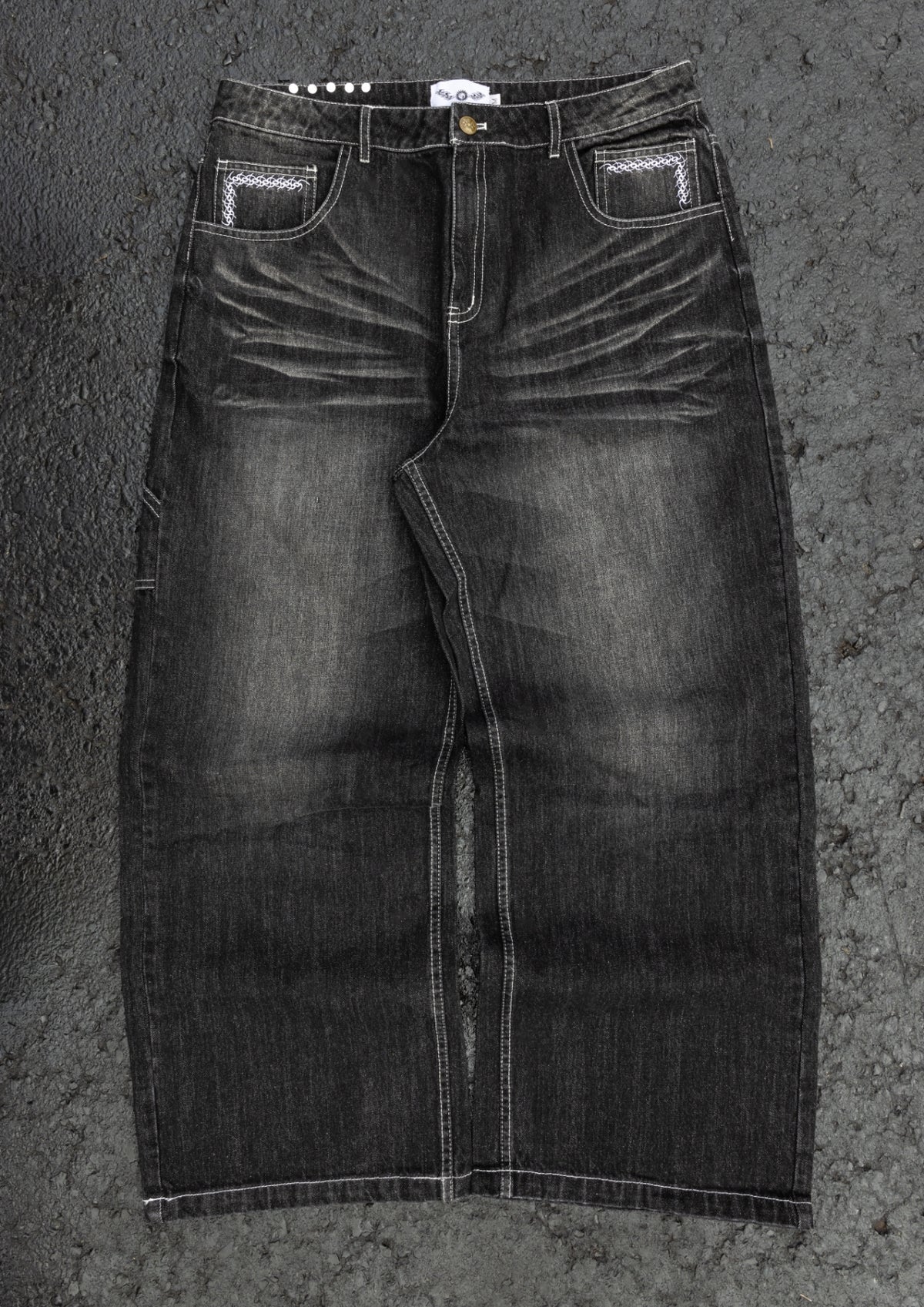 MINUTE - Black Wash Denim - Baggy Jeans