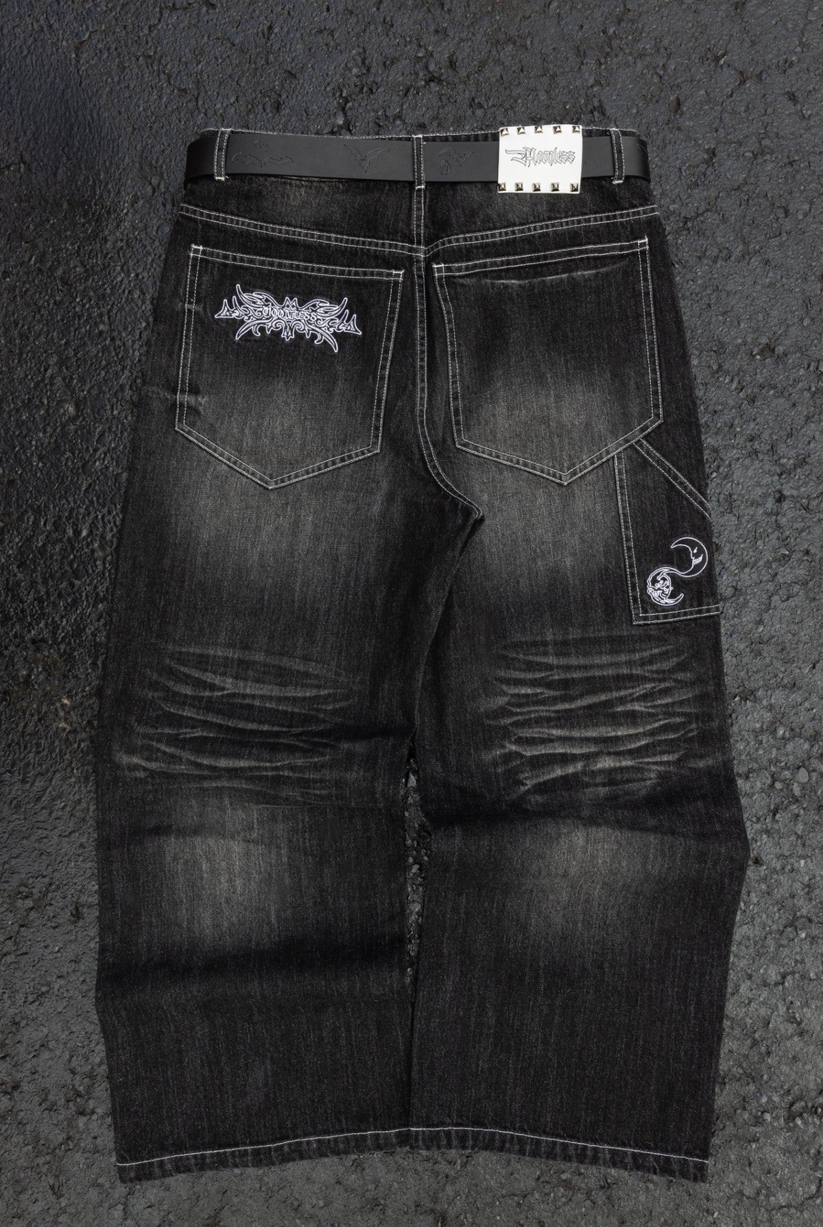 MINUTE - Black Wash Denim - Baggy Jeans
