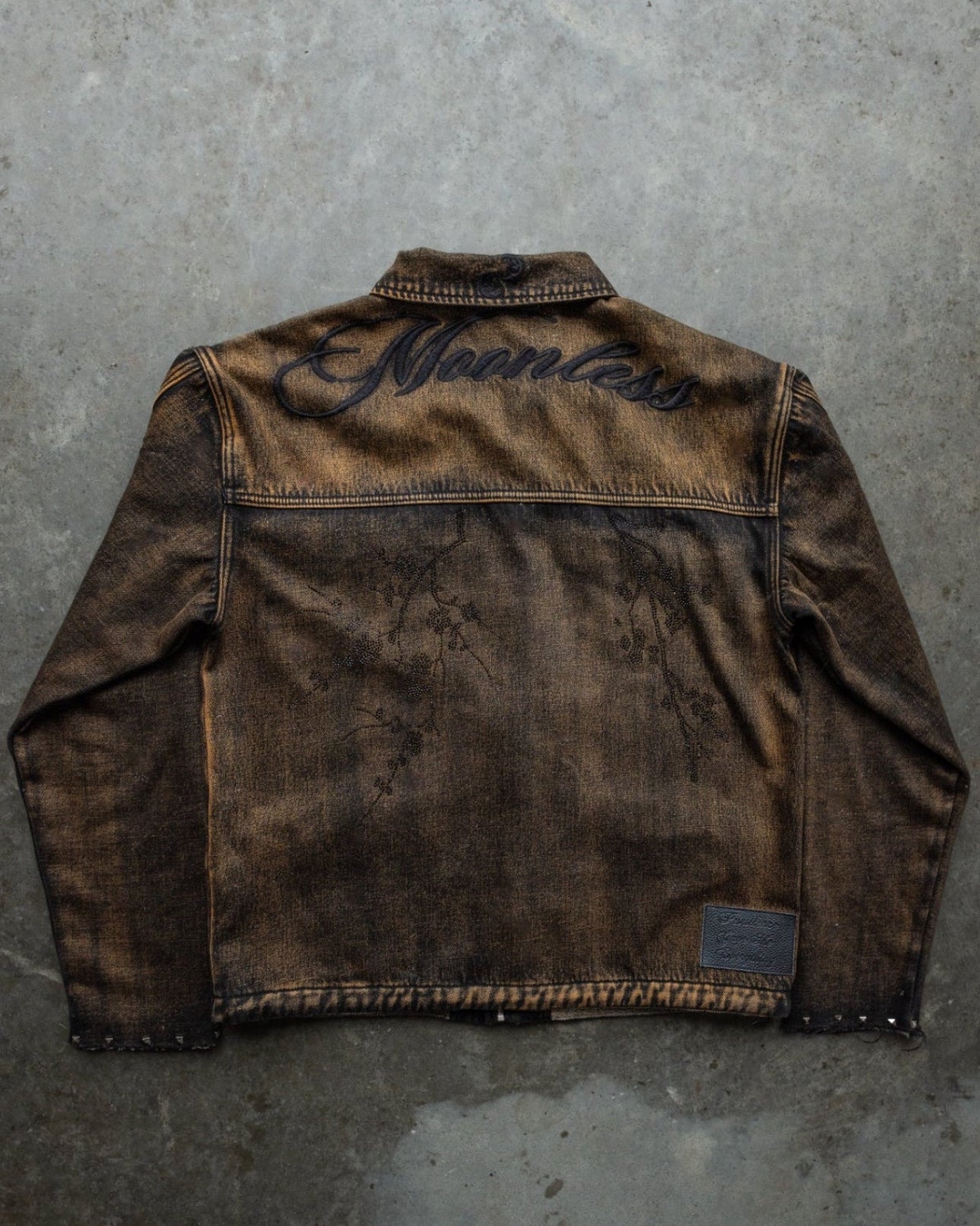 BROWN - SANS LUMIERE PERSISTANT - Studded Contrast Denim - Clip Jacket