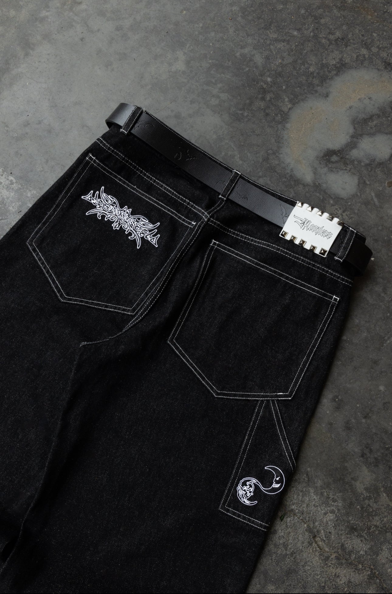 MINUTE - Raw Black Denim - Baggy Jeans