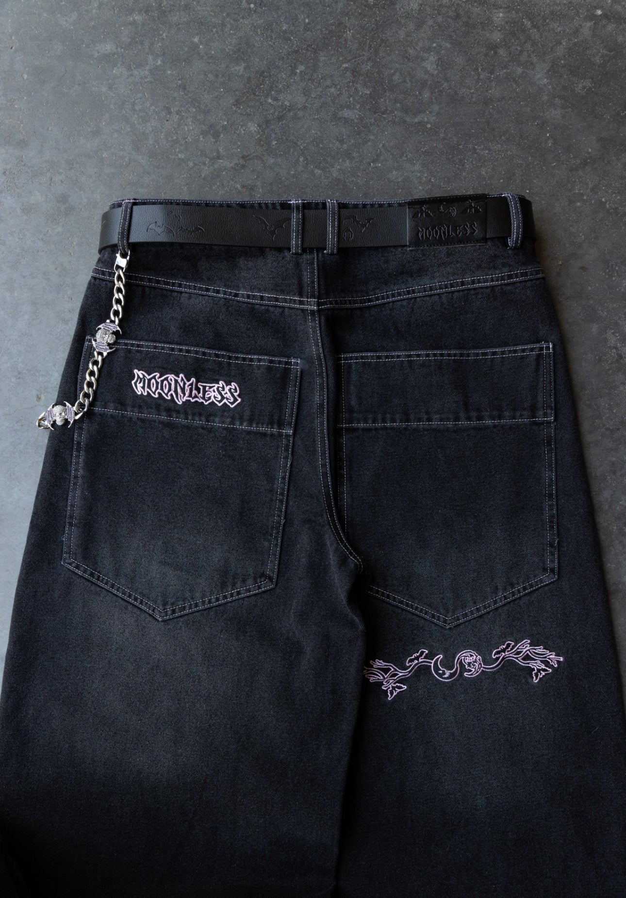 MOON HUNT - Light Pink Washed - Baggy Jeans