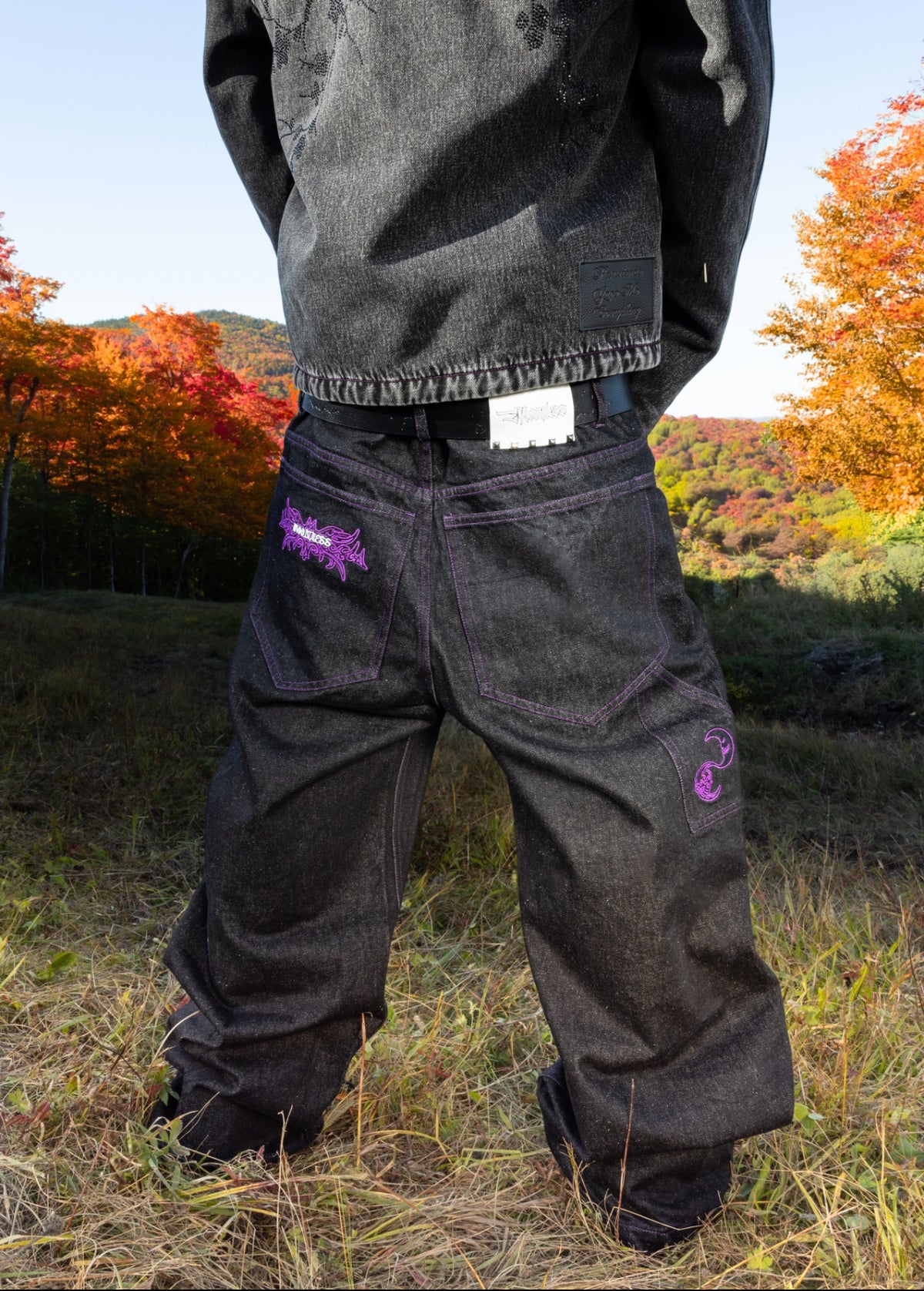 MINUTE - Purple Raw Denim - Baggy Jeans