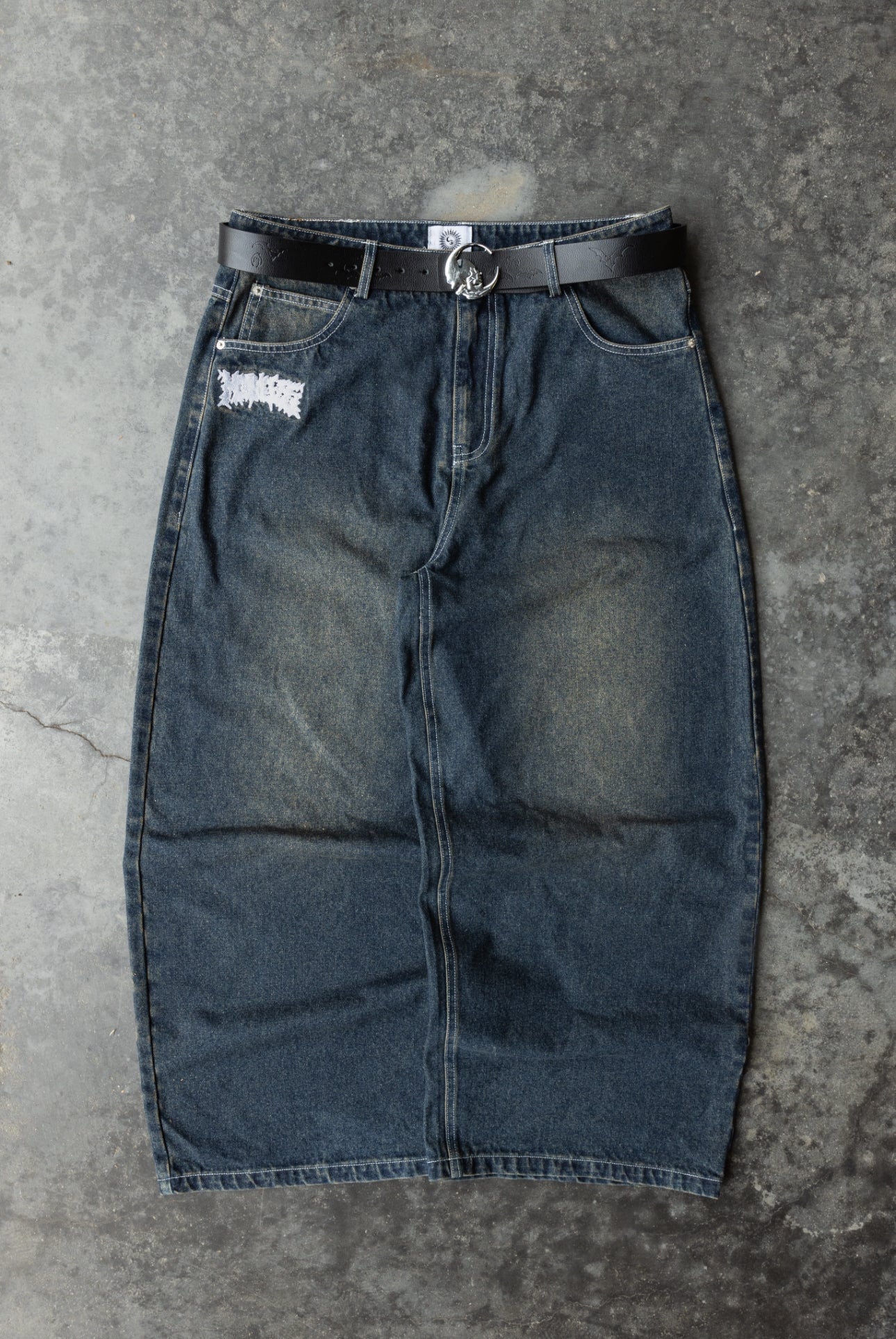 HAZE - Navy Mud Wash - Baggy Jeans