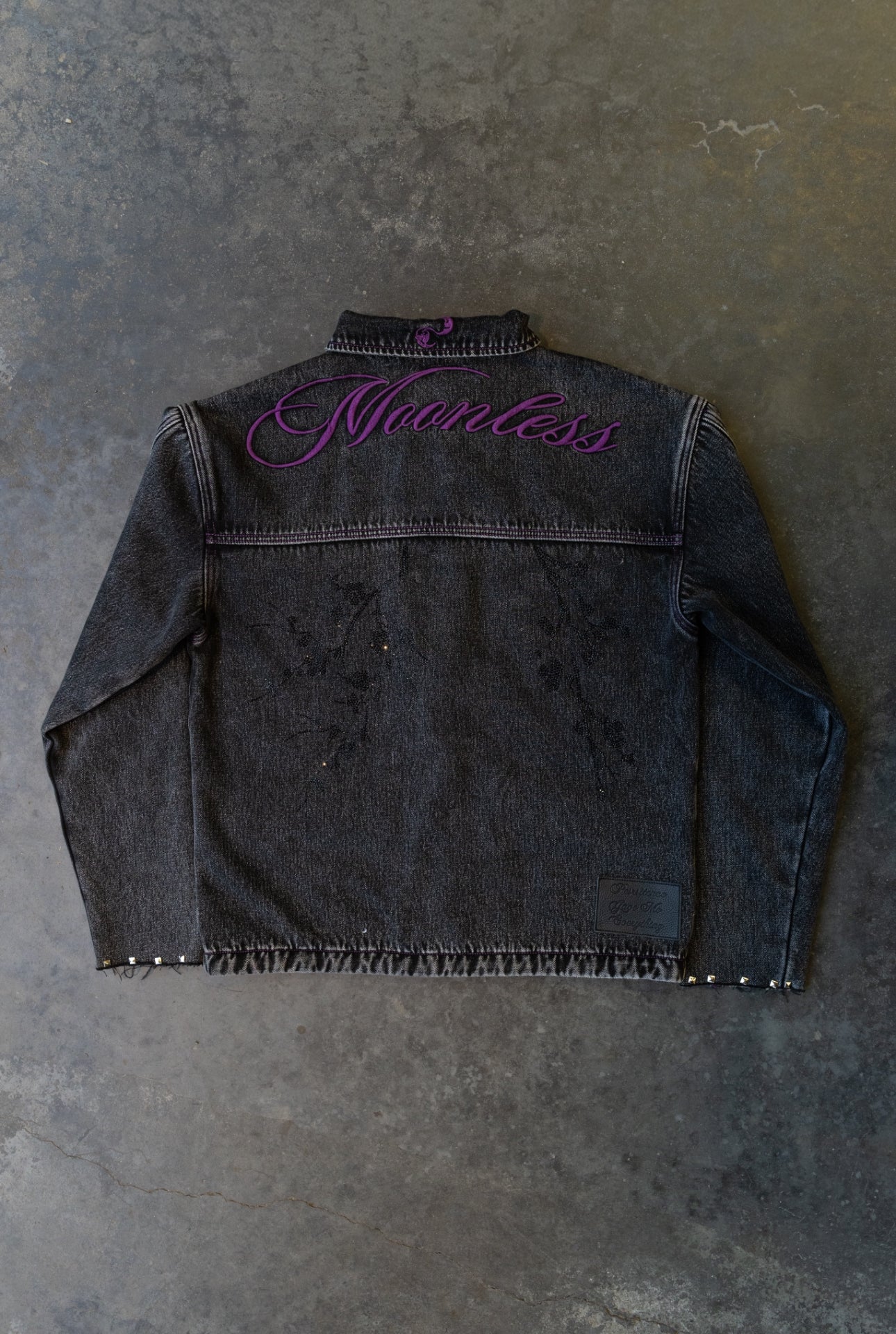 PURPLE - SANS LUMIERE PERSISTANT - Studded Contrast Denim - Clip Jacket