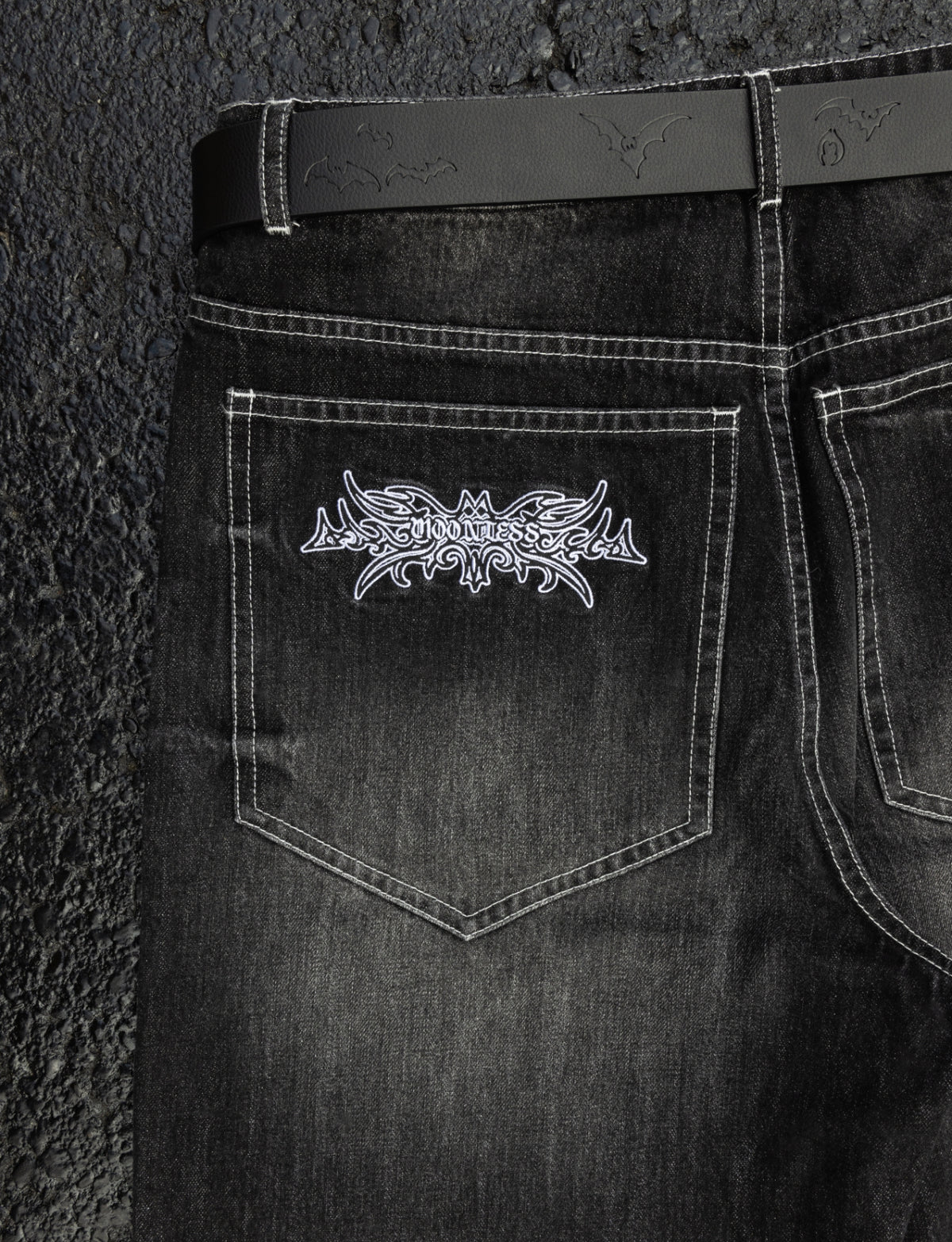 MINUTE - Black Wash Denim - Baggy Jeans