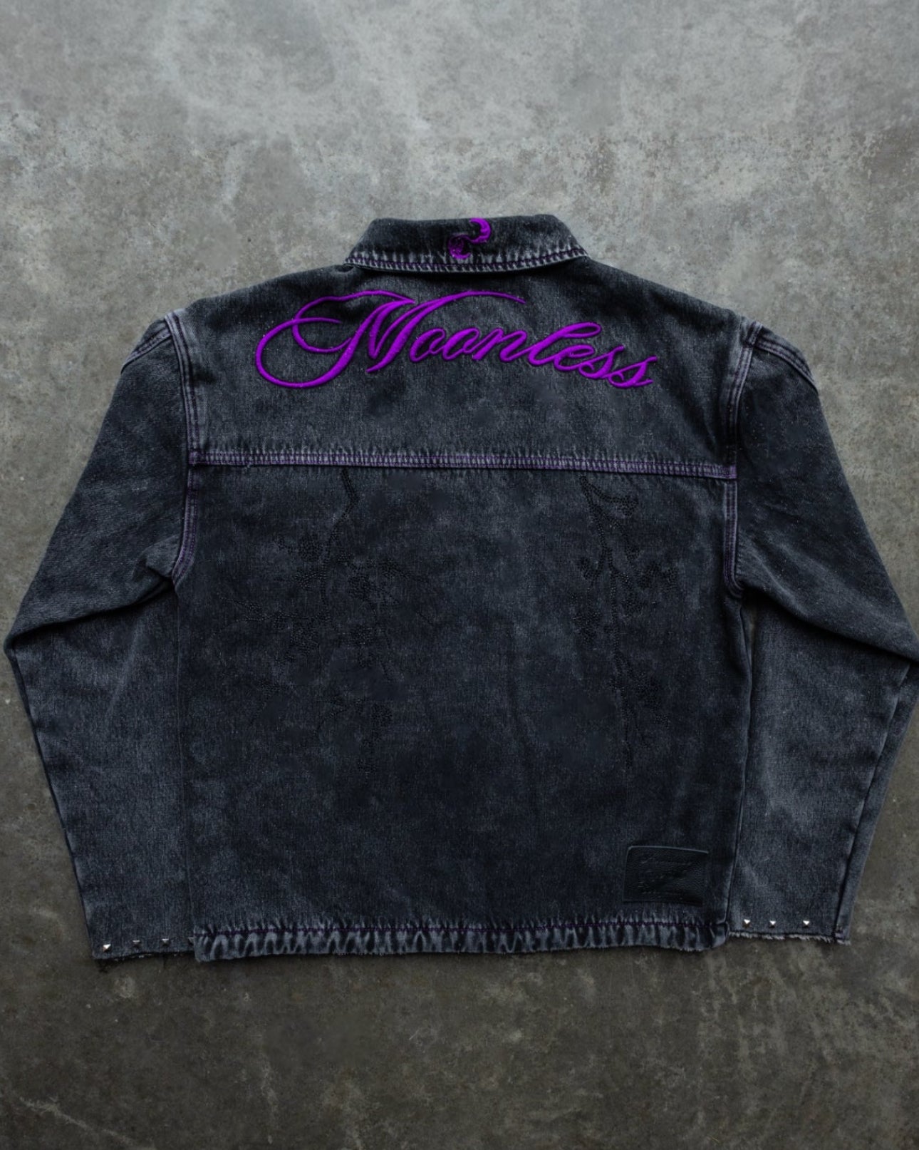 PURPLE - SANS LUMIERE PERSISTANT - Studded Contrast Denim - Clip Jacket