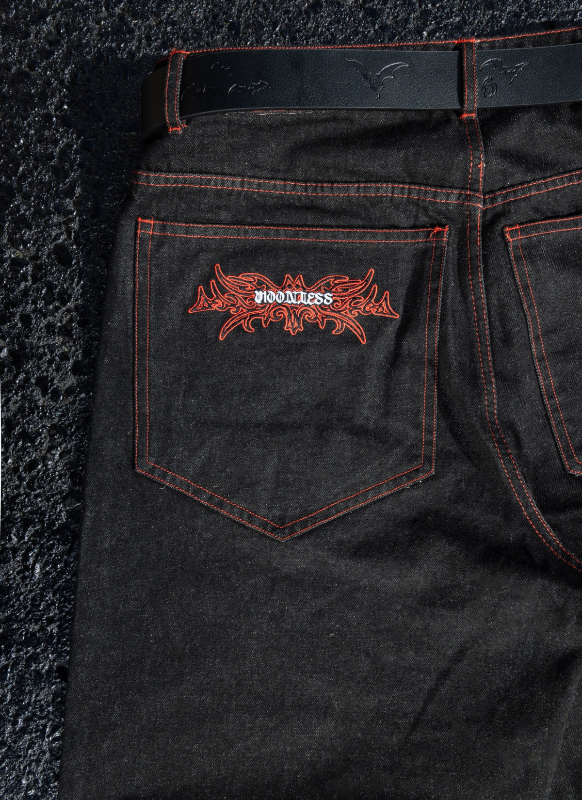 MINUTE - Red Raw Denim - Baggy Jeans