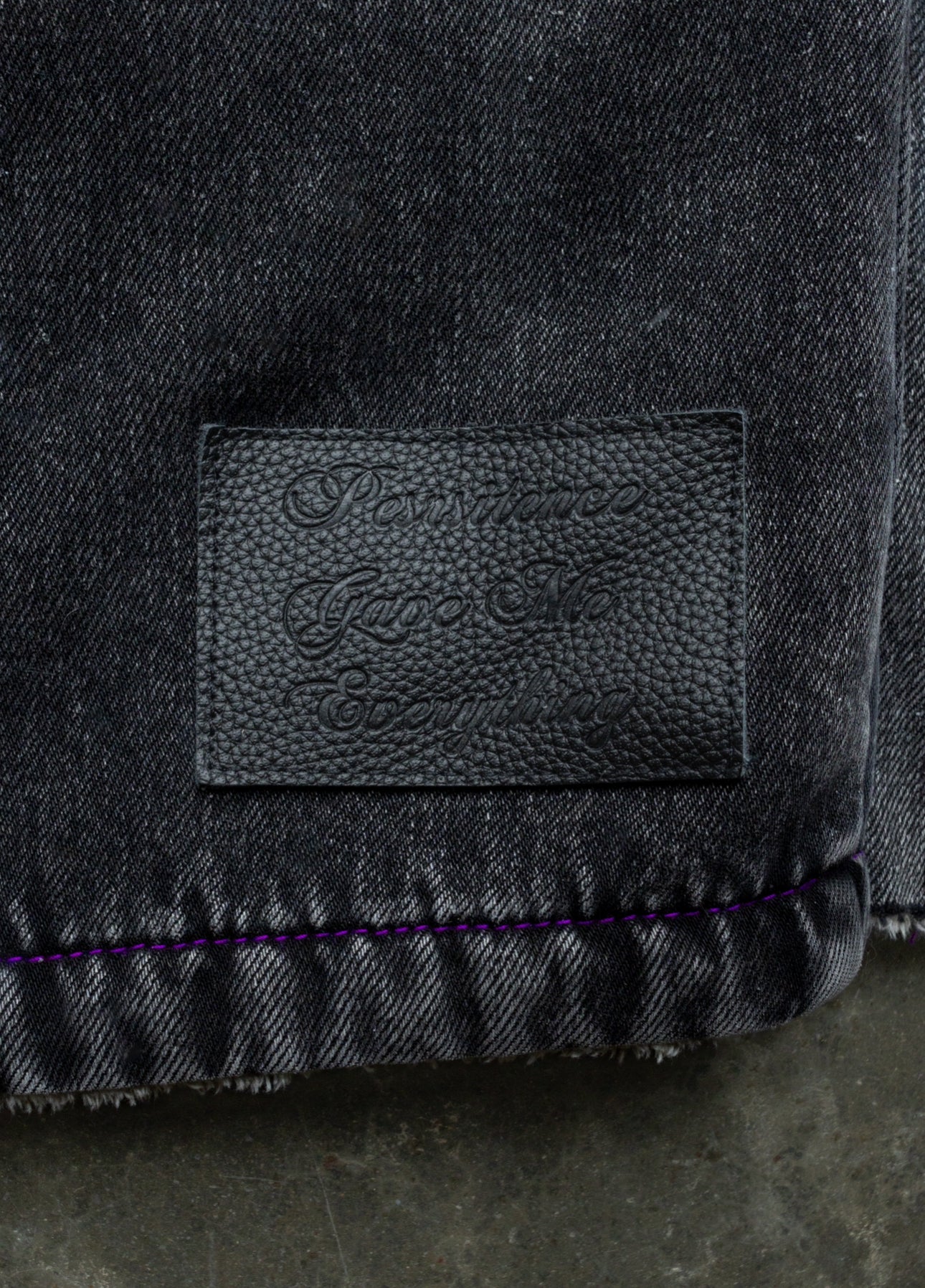 PURPLE - SANS LUMIERE PERSISTANT - Studded Contrast Denim - Clip Jacket