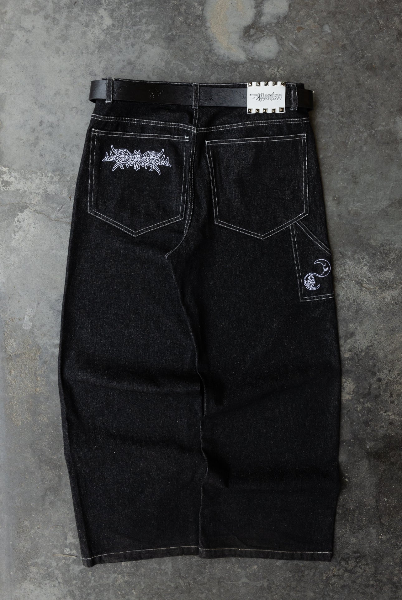 MINUTE - Raw Black Denim - Baggy Jeans