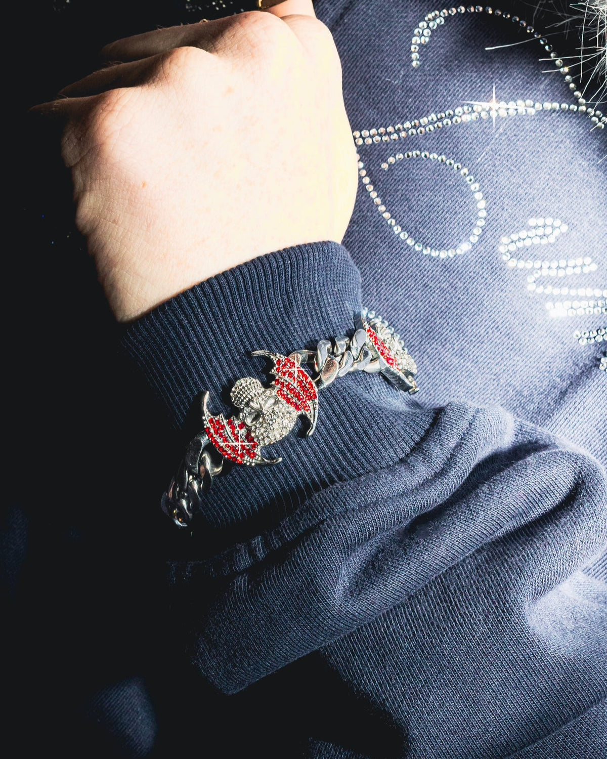 FLYING SKULL - Red Bracelet