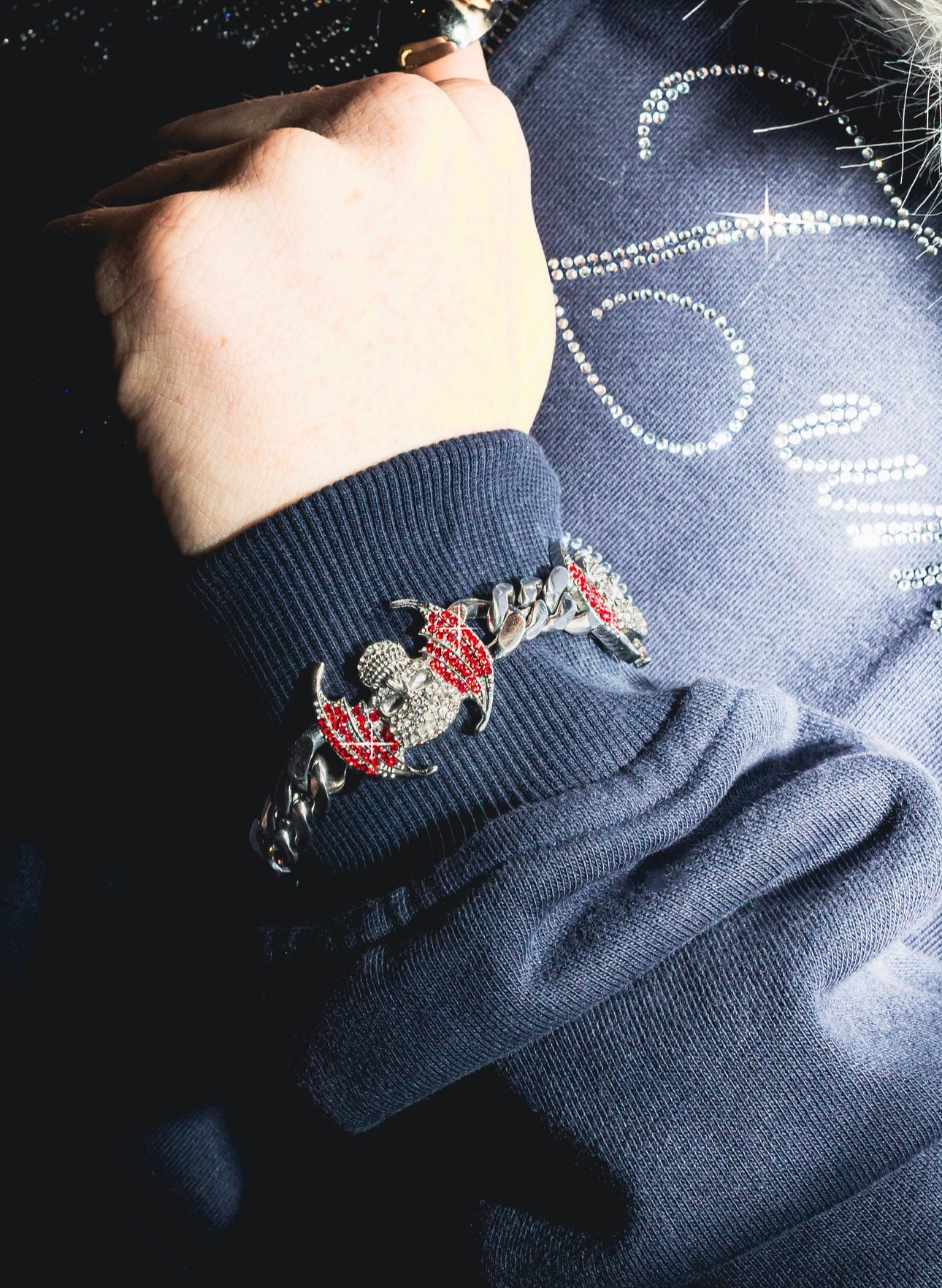 FLYING SKULL. Red Bracelet