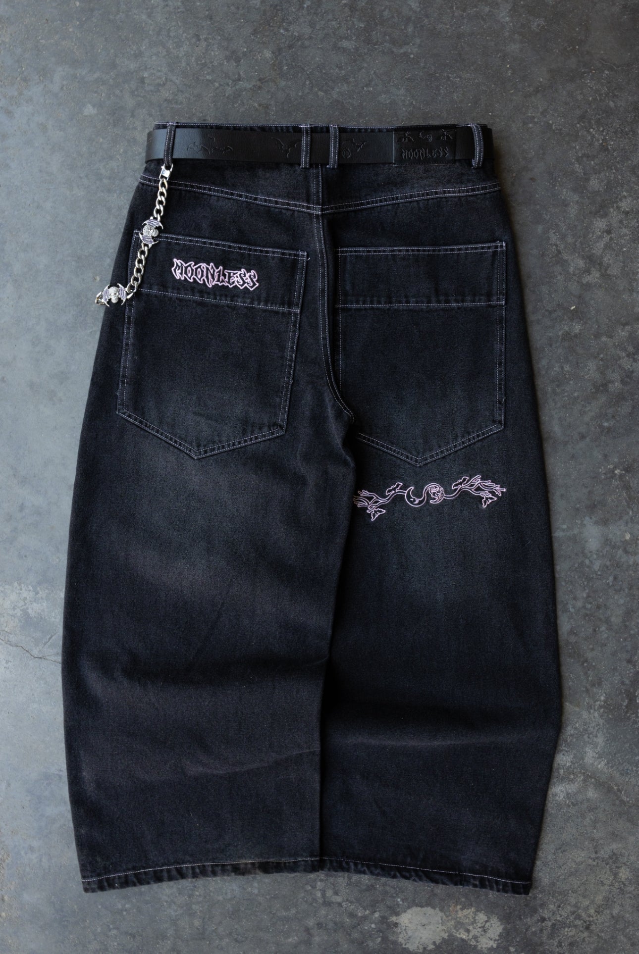 MOON HUNT - Light Pink Washed - Baggy Jeans