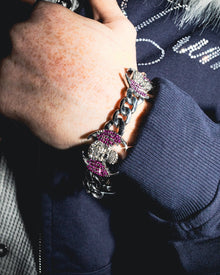 FLYING SKULL - Purple Bracelet