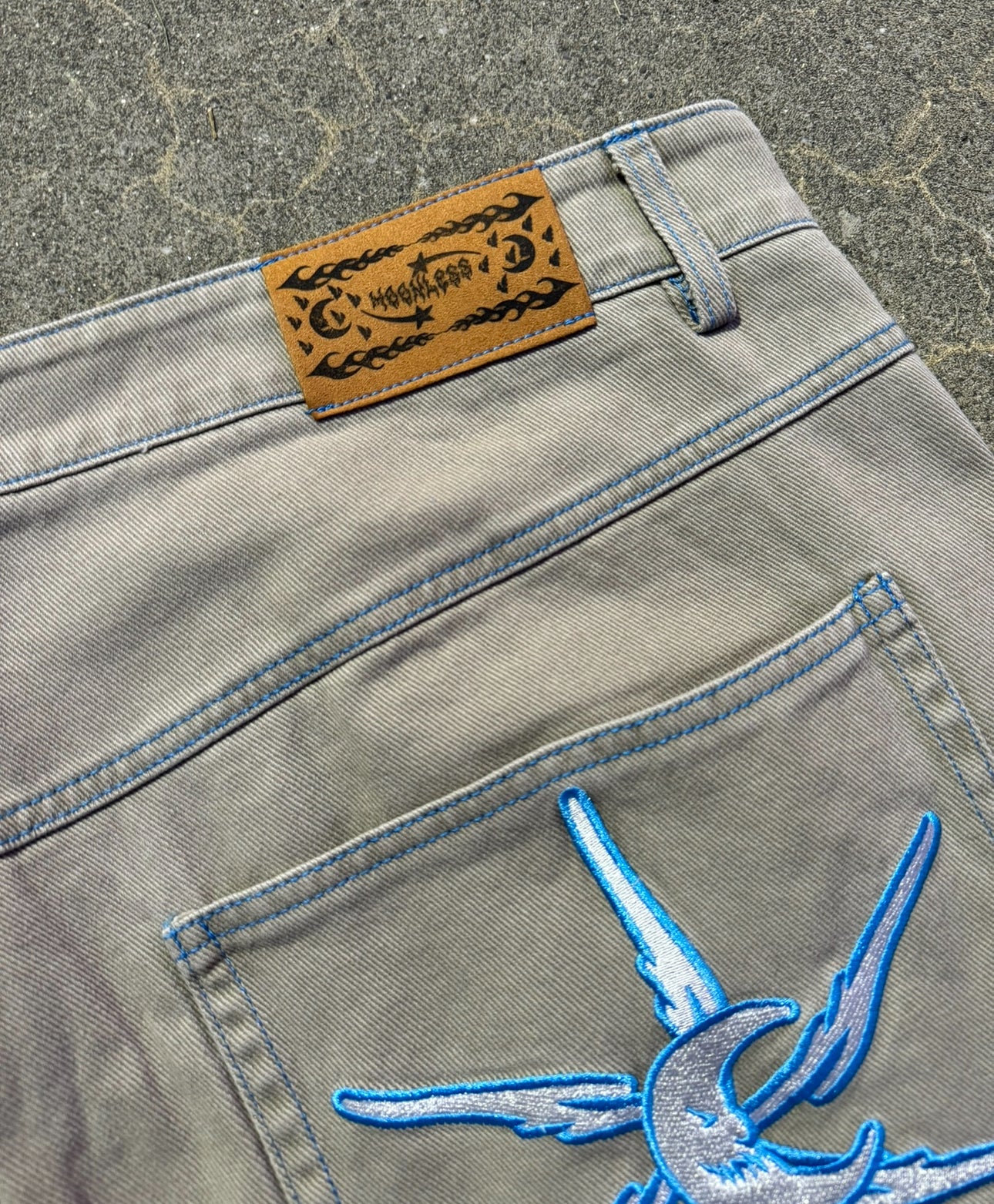 OG BLUE/SAND MAD MOON WIDELEG Baggy jeans