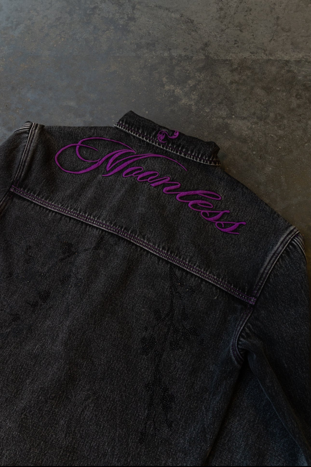 PURPLE - SANS LUMIERE PERSISTANT - Studded Contrast Denim - Clip Jacket