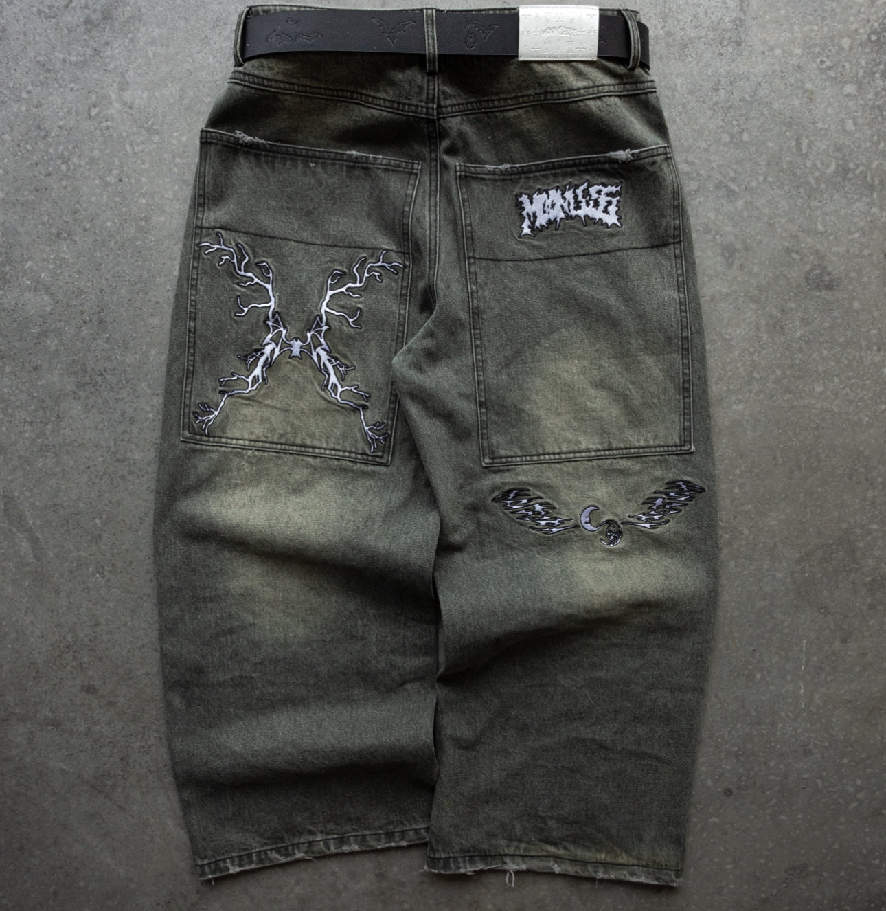GREEN NEW WORLD WIDELEG Baggy jeans