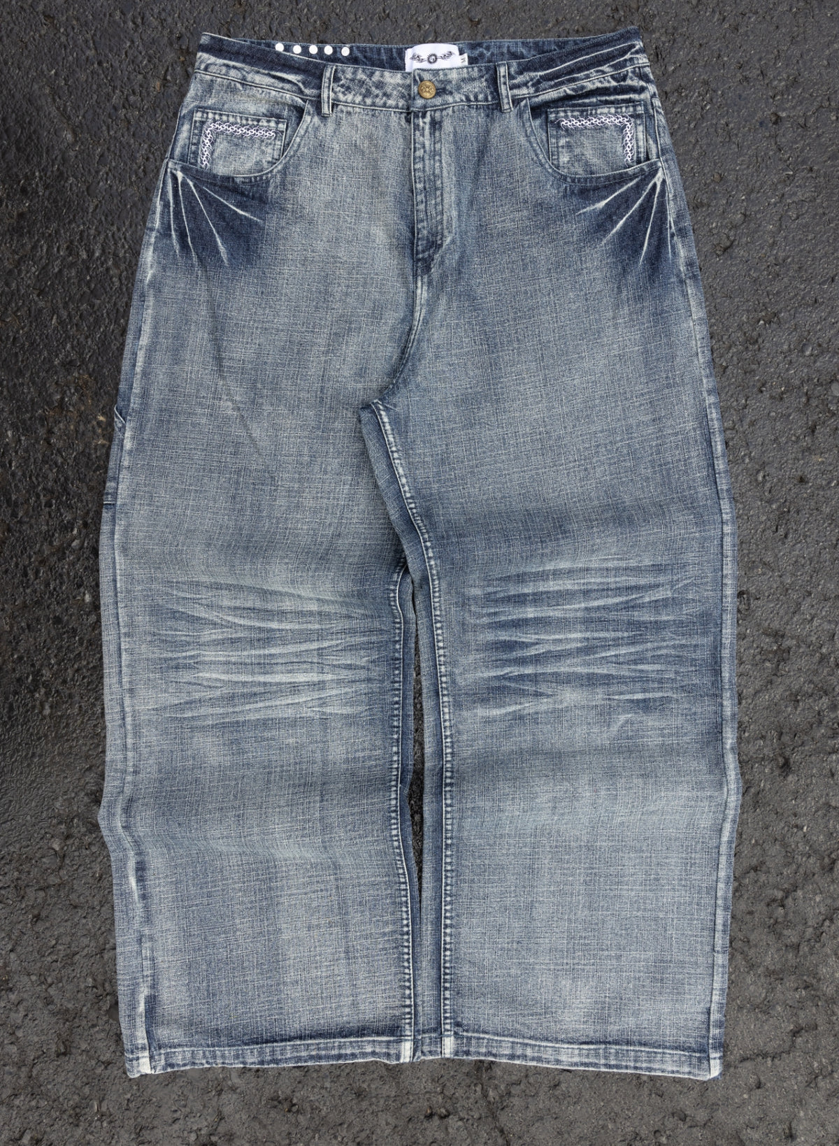 MINUTE - Blue Wash Denim - Baggy Jeans