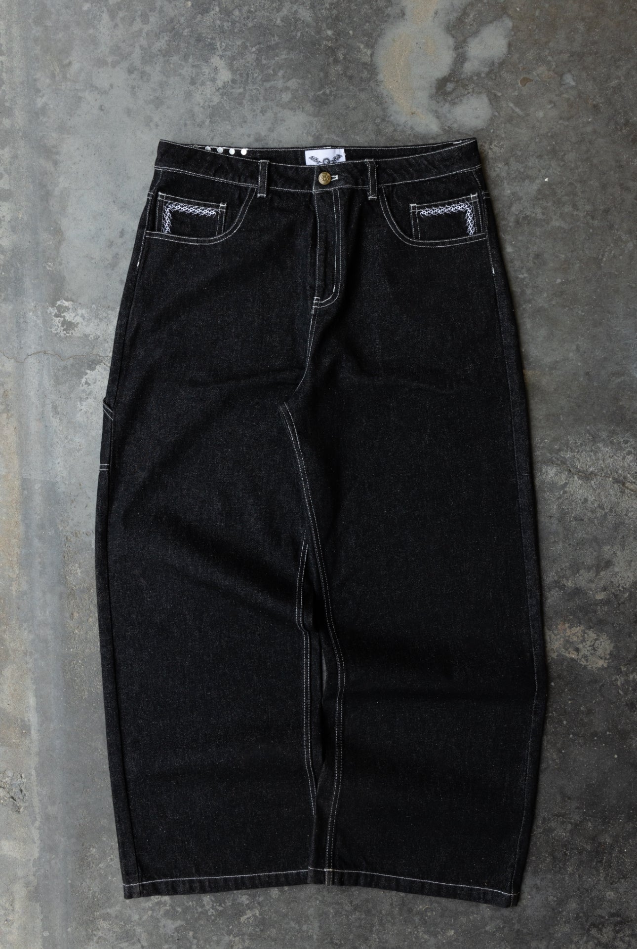 MINUTE - Raw Black Denim - Baggy Jeans