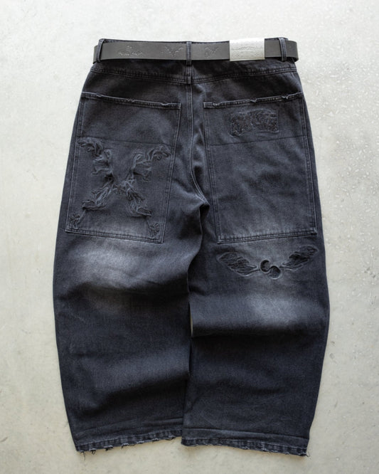 (PRE ORDER) ALL BLACK POISON WORLD Baggy jeans