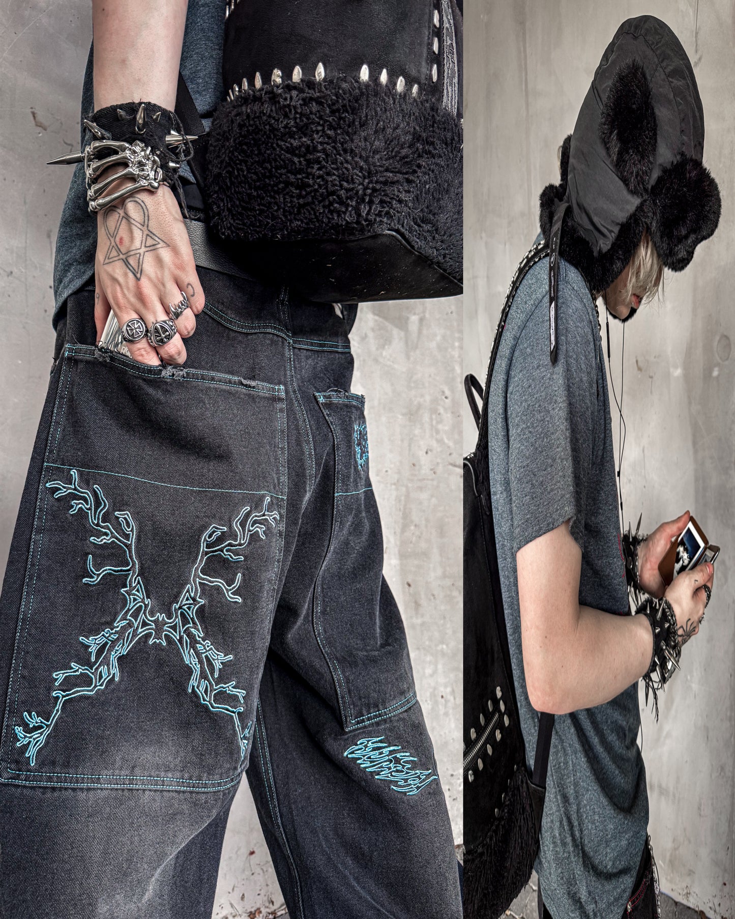 (PRE ORDER) BLUE POISON WORLD Baggy jeans
